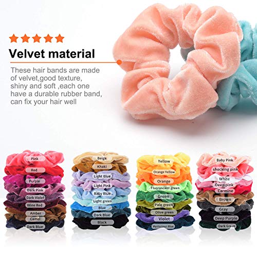 36 Piezas para el Cabello Scrunchies Velvet Elástico Bandas para el Cabello Scrunchy Lazos para el Cabello Cuerdas Scrunchie para Mujeres Niñas (36 colores)