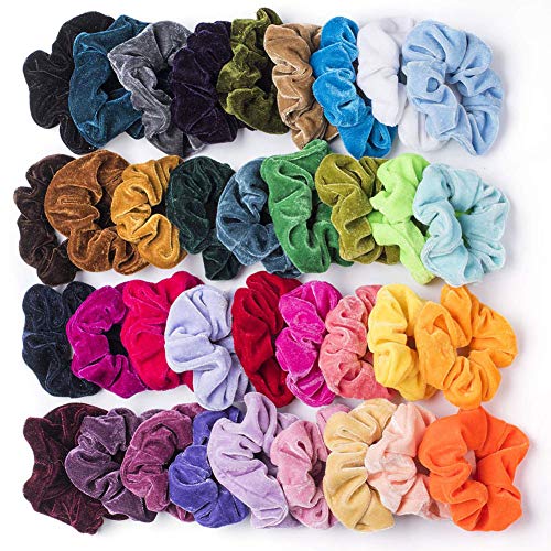 36 Piezas para el Cabello Scrunchies Velvet Elástico Bandas para el Cabello Scrunchy Lazos para el Cabello Cuerdas Scrunchie para Mujeres Niñas (36 colores)