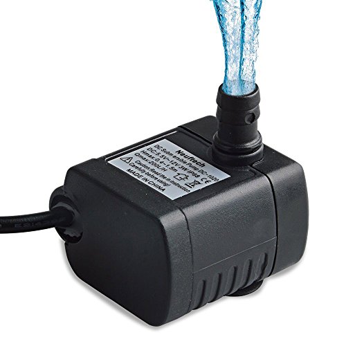 3W USB Mini Bomba de Agua Sumergibles,DC3.5V-9V,3W,200L/H,Bomba de Agua,Para acuario, estanque, tanque de peces, hidroponía o cualquier cable de características de agua pequeña, Negro