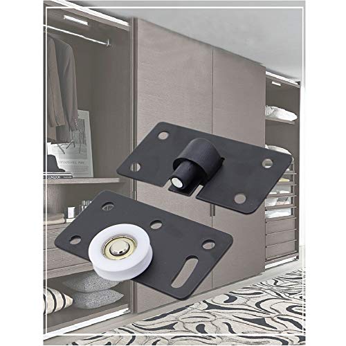 4 Piezas Ruedas Deslizantes, Puerta Corredera Accesorios de Hardware Polea, Ruedas para Muebles, Corredera del Rodillo Kit para Puerta Corredera, para Armario, Ventana, Puerta Corredera