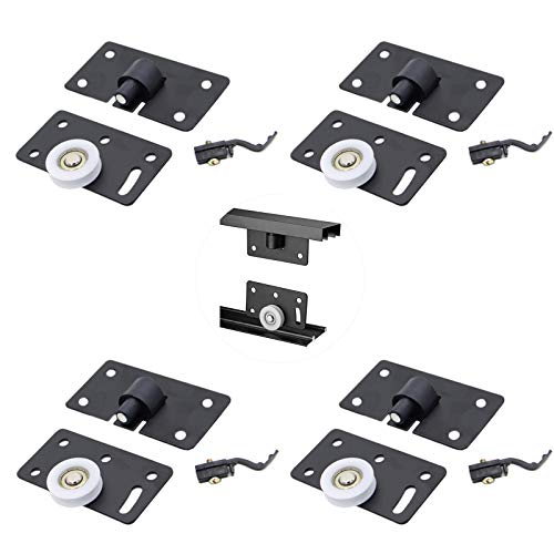 4 Piezas Ruedas Deslizantes, Puerta Corredera Accesorios de Hardware Polea, Ruedas para Muebles, Corredera del Rodillo Kit para Puerta Corredera, para Armario, Ventana, Puerta Corredera