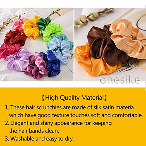 40 Piezas Scrunchies de Satén para Cabello, Glossy Hair Scrunchies Lazos Elásticos de Satén para el Cabello Ponytail Holder Headbands para Mujeres y Niñas, 40 Colores