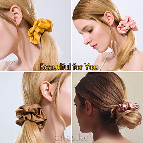 40 Piezas Scrunchies de Satén para Cabello, Glossy Hair Scrunchies Lazos Elásticos de Satén para el Cabello Ponytail Holder Headbands para Mujeres y Niñas, 40 Colores