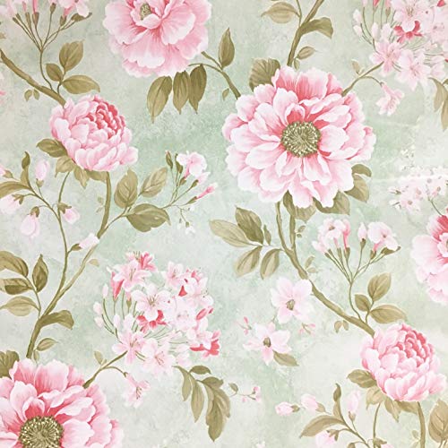 45 cm x 250 cm Vintage Verde Floral papel de contacto autoadhesivo vinilo estante cajón maletero para muebles manualidades decoración del hogar calcomanía