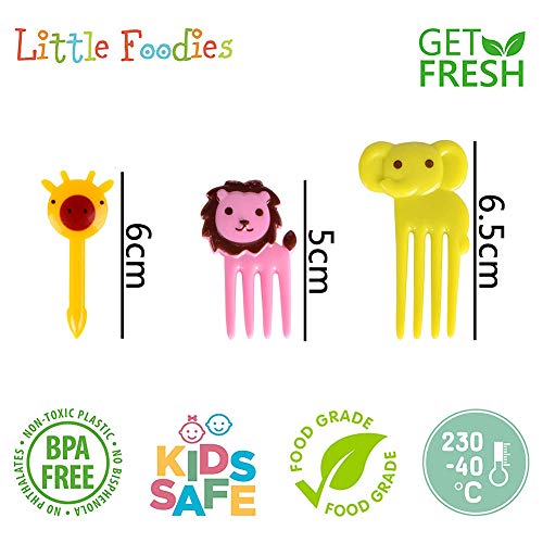 46 Piezas Postre de Fruta Palillo de Dientes Forks, Tenedor de Fruta de Niños de Historieta Linda Animales encantadores Selecciones de Frutas Tenedores para Niños Fiesta Bento Lunch Box