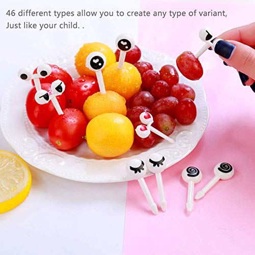 46 Piezas Postre de Fruta Palillo de Dientes Forks, Tenedor de Fruta de Niños de Historieta Linda Animales encantadores Selecciones de Frutas Tenedores para Niños Fiesta Bento Lunch Box