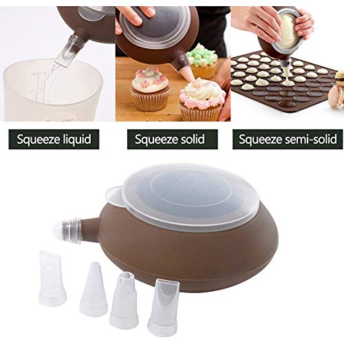 48-capacity Juego molde para hornear Macarons de silicona con decoración Juego de bolígrafo Mantequilla Exprimidor Baking Tool Kit de molde