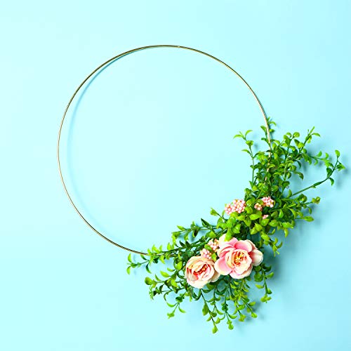 5 Piezas Aros Floral Grande de Metal Anillos Aro de Oro Macramé Corona Hacer Decoración de Guirnaldas de Bodas y Manualidades Colgante de Pared de DIY Atrapasueños (14 Pulgadas)