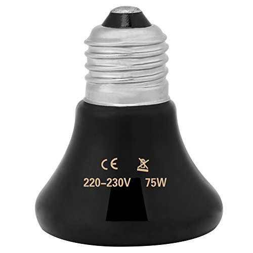 50-100W Emisor de cerámica infrarrojo Luz de calor Mascota criadora Reptil Calentador Lámpara Bombilla para lagartos Tortuga Pollo Anfibio Aves de corral（75w）