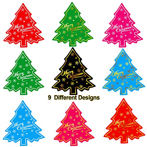 500 Piezas de Pegatinas de Árbol de Navidad Etiquetas Adhesivas de Merry Christmas Pegatinas de Fiesta con Diseño de Árbol Elementos Navideños para Tarjetas Regalo Sobre Bolsa Sellados