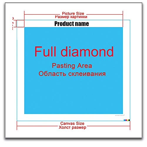 5D Diy Diamante Pintura por número Diamond Painting Kits Cuadrados Taladro lleno Rhinestone Bordado Campo de fútbol Artes de punto de cruz para la decor de la pared del hogar,60X40cm