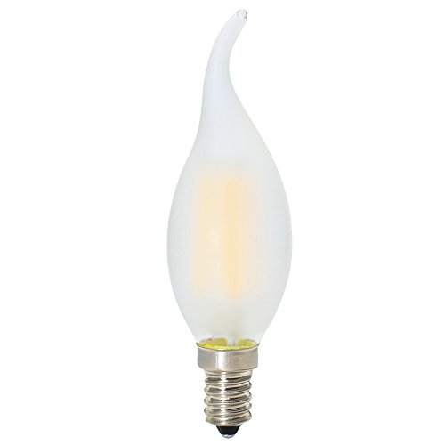 5X Bombillas E14 Regulables Edison Filamento Vela LED Blanco Cálido 2700K Bajo Consumo,Vidrio Mate,AC 220V