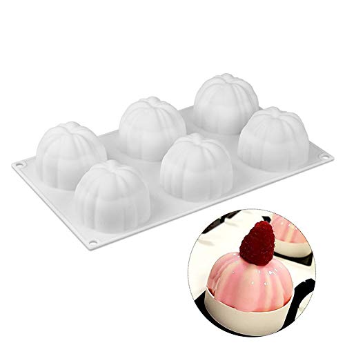 6 Cavidad calabaza de silicona 3D hornada de la torta del molde de pastelería mousse de chocolate del molde