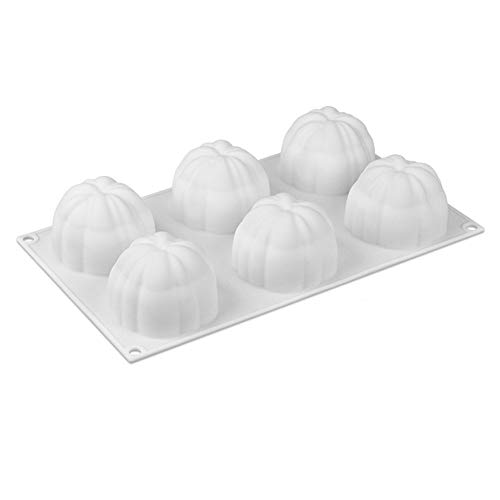 6 Cavidad calabaza de silicona 3D hornada de la torta del molde de pastelería mousse de chocolate del molde