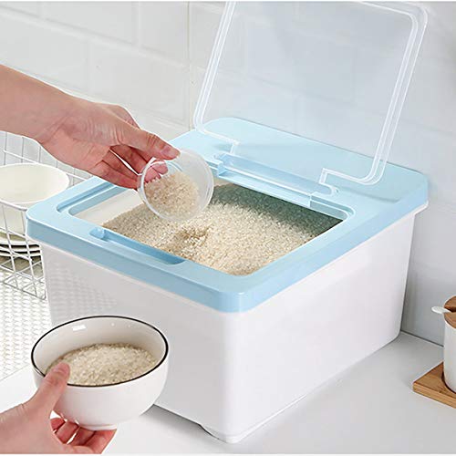 6/10Kg Caja de almacenamiento multifuncional del arroz selló el cubo a prueba de humedad de la cocina de las cajas de la harina a prueba de insectos