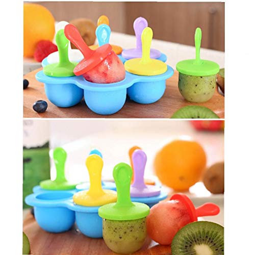 7 Cavidad De Silicona Mini DIY del Hielo Pops Moldes Hechos En Casa Fabricante De Moldes De Paleta Congelada Bebé DIY Alimentos Suplemento Herramienta Fruit Shake Helado del Molde