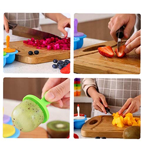 7 Cavidad De Silicona Mini DIY del Hielo Pops Moldes Hechos En Casa Fabricante De Moldes De Paleta Congelada Bebé DIY Alimentos Suplemento Herramienta Fruit Shake Helado del Molde