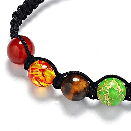 7 chakras pulsera yoga jade ágata kundalini mujer terapias magneticas, curación energética (7 Chakra)