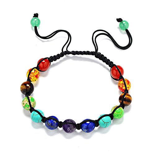 7 chakras pulsera yoga jade ágata kundalini mujer terapias magneticas, curación energética (7 Chakra)