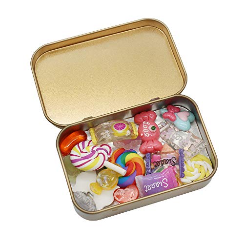 8 Piezas Latas Pequeñas Rectangulares de Metal con Latas de Bisagras, Mini Portátil Caja de Almacenaje Pequeña Caja de Lata Vacía para Abalorios, Monedas, Joyas, Dulces, 95 x 62 x 20 mm