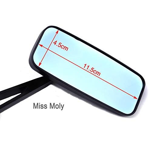 8mm 10mm Motocicleta Rectángulo Espejo Lateral, Ala Moto Espejo Retrovisor Para Cruiser Scooter Chopper Touring Bobber