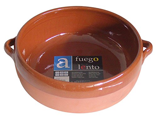 A Fuego Lento Cazuela Abombada Horno, Barro, Miel, 25 cm