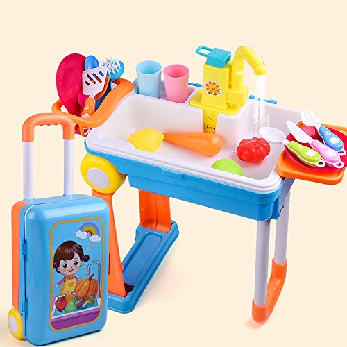 ABGTTI infantil eléctrico Lavavajillas Juguetes de simulación del fregadero de cocina Vajilla Menaje de cocina conjunto de juguete divertido con amigos Pretend Cocina Cocina Juego de cocina Juego de i