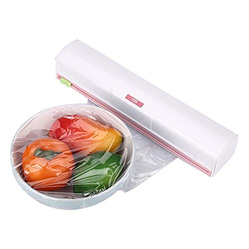 Abrigo del alimento del cortador, Cocina Plástico Transparente Máquina de corte Envasado de Alimentos Cuchillo, ABS transparente + Hoja de acero inoxidable Cling Film cortador adecuado for film transp