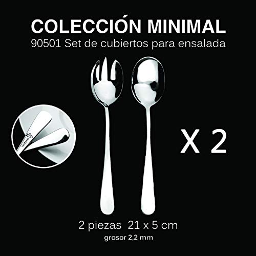 Acobonline 2 Set de Cubiertos para Ensalada Acero Inoxidable Cuberteria Colección Minimal (Coleccion Minimal, Set Cubierto para Ensalada)