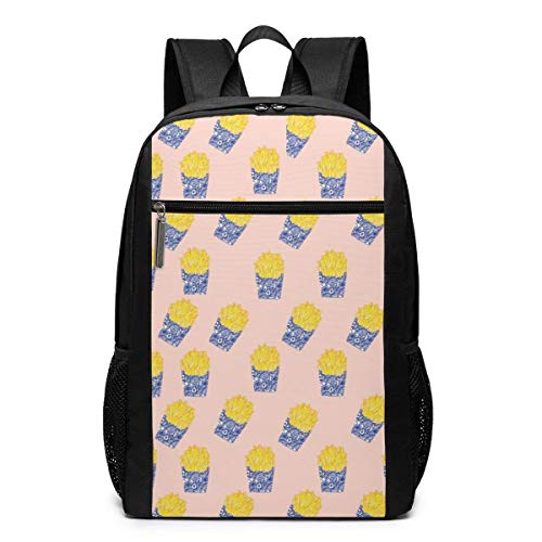 Adhyr Mochila de Viaje de Patatas Fritas, Mochila Resistente al Agua para Ordenador de Escuela universitaria, Mochila para Ordenador portátil de 17 Pulgadas