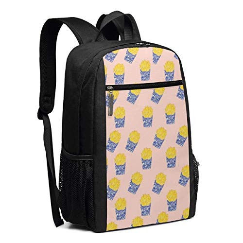 Adhyr Mochila de Viaje de Patatas Fritas, Mochila Resistente al Agua para Ordenador de Escuela universitaria, Mochila para Ordenador portátil de 17 Pulgadas