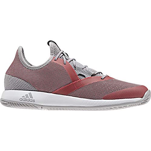 adidas Adizero Defiant Bounce W, Zapatillas de Tenis para Mujer, Gris (Light Granite/Shock Red/FTWR White Light Granite/Shock Red/FTWR White), 38 EU