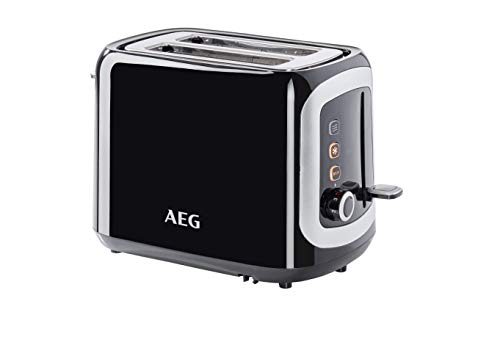 AEG AT3300 Tostadora Serie 3 de Doble Ranura, 7 Niveles de Potencia, Descogelador, Soporte para Bolleria, Recogemigas, Tapa Antipolvo, 1m de Longitud Cable, 940 W, 2, Negro