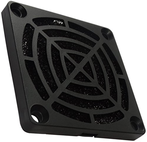 AERZETIX: 2 x Rejilla Negra de protección C15115 60x60mm ventilación con Filtro 45ppi de Polvo para Ventilador de Caja de Ordenador PC