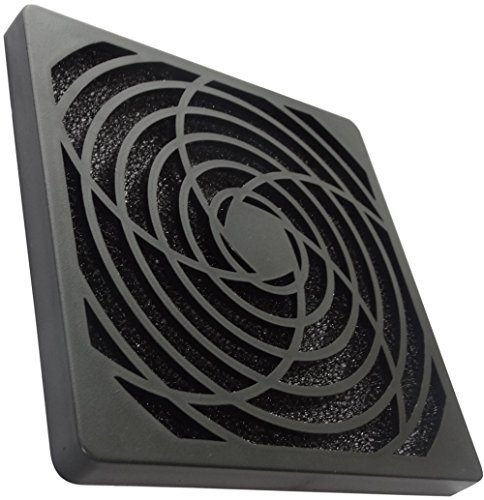 AERZETIX: Rejilla Negra de protección C15120 120x120mm ventilación con Filtro 30ppi de Polvo para Ventilador de Caja de Ordenador PC