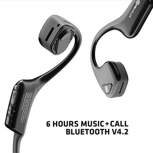 Aftershokz Trekz Air, Auriculares Bluetooth Inalambricos Conducción Osea, Banda para Cuello con microfono, Gris