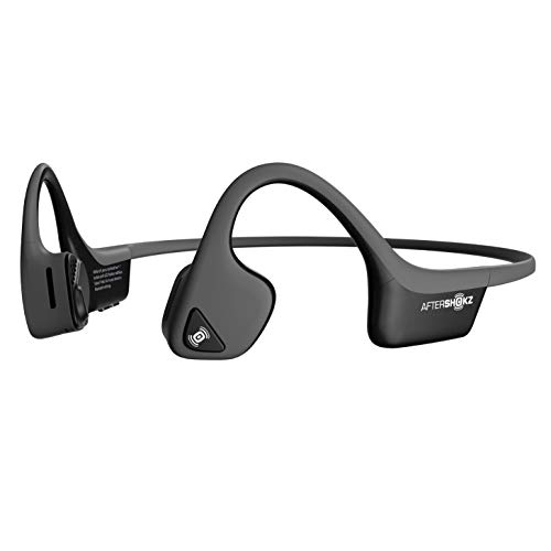 Aftershokz Trekz Air, Auriculares Bluetooth Inalambricos Conducción Osea, Banda para Cuello con microfono, Gris