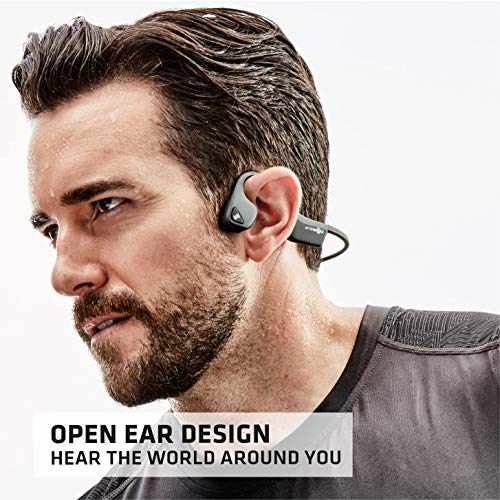 Aftershokz Trekz Air, Auriculares Bluetooth Inalambricos Conducción Osea, Banda para Cuello con microfono, Gris