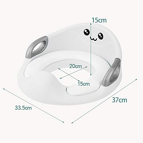 AGAKY Asiento Inodoro para Niños Entrenador Inodoro para Niños Niñas-Reductor de WC Protector Contra Salpicaduras/Reposabrazos/Respaldo/Dibujos Animados-Inodoros Ovalados y Redondos