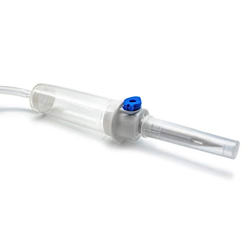 AIESI® Set de perfusion venoso desechable sin látex estéril con conexión luer lock sin agujas HOSPISET (Paquete de 25 piezas)