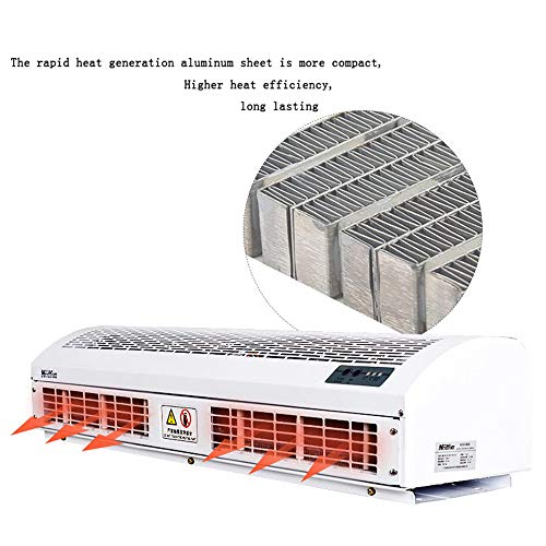 Air Curtain Cortina de Aire de calefacción eléctrica, Aislamiento térmico, a Prueba de Insectos y Polvo, Cortina de Aire de Metal, Ventilador de bajo Ruido, Adecuado para Grandes centros comerciales