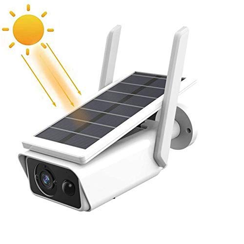 Akemaio Cámara de Seguridad con energía Solar para Exteriores, cámara IP inalámbrica Recargable WiFi 1080P para el hogar con detección de Movimiento PIR, visión Nocturna