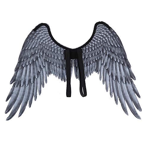 Alas de Hadas, Pluma de impresión 3D Extra Grande Alas de ángel de Hadas de Halloween para niños Alas de ángel Adultas Disfraces Pluma de Hadas para Accesorios de Fiesta (Negro, Adulto)