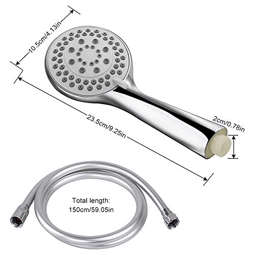 Alcachofa de Ducha, phixilin Mano la Cabeza de Ducha 5 Modos de Chorro de Agua Universal Cabezal de Ducha con el Tubo Flexible 2M de Acero Inoxidable