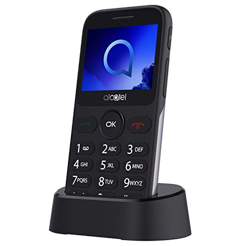Alcatel 2019G Metallic Silver Pantalla 2.4" Teléfono Móvil Fácil Uso Teclas Grandes Camara 2mpx,Bluetooth BT 2.1,FM Radio,Linterna, Boton SOS,Grabador