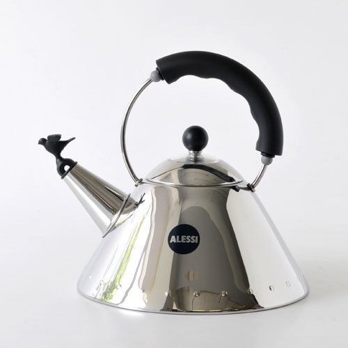 Alessi 9093 B - Hervidor de Agua de Acero con Mango de Color Negro