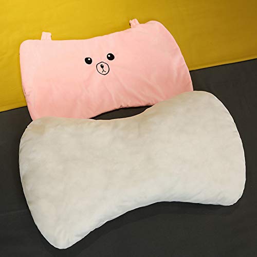 Almohada De Seda De Hielo De Enfriamiento De Verano Desmontable Y Lavable, Almohada De Felpa De Invierno De Doble Uso Para El Hogar, Dormitorio De Estudiantes, Almohada Individual 50*30cm Oso rosado.