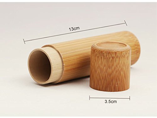 Amaoma Caja de té de Bambú, Bote para té con Tapa de Madera, Viaje Portátil Mini Bambú Tetera Set, Natural Bambú Sellado Latas, Granos de Café té Azúcar Memoria Ventana, Natural, M/13*3.5cm