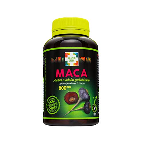 Amazon-Green - MACA ANDINA PREMIUM BIO GELATINIZADA 800 MG 100 CAPSULAS - MACA-ANDINA-100CAP