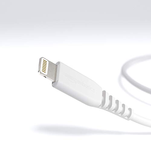 AmazonBasics – Cable de USB A a Lightning, con certificación MFi de Apple - Blanco, 1,8 m